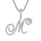 Trendy Artistic English Letter Hip Hop Pendent with 6mm Rope Chain