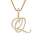 Trendy Artistic English Letter Hip Hop Pendent with 6mm Rope Chain