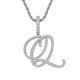 Trendy Artistic English Letter Hip Hop Pendent with 6mm Rope Chain