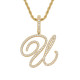 Trendy Artistic English Letter Hip Hop Pendent with 6mm Rope Chain