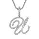 Trendy Artistic English Letter Hip Hop Pendent with 6mm Rope Chain