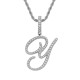 Trendy Artistic English Letter Hip Hop Pendent with 6mm Rope Chain