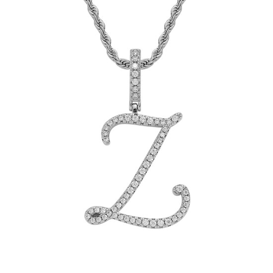 Trendy Artistic English Letter Hip Hop Pendent with 6mm Rope Chain