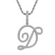 Trendy Artistic English Letter Hip Hop Pendent with 6mm Rope Chain