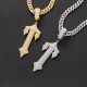 Iced Out Sword Cross Pendant with Chain for Men