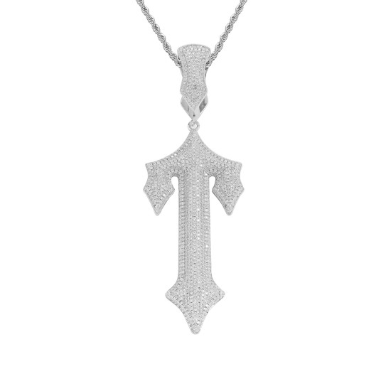 Iced Out Sword Cross Pendant with Chain for Men