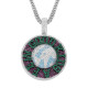 Fashion Hip Hop Rotatable Round Pendant with StainlessSteel Chain