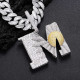 Iced Out M Small Daisy Pendant with Chain for Men