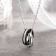 Roman Numerals Double Ring Pendant with 2mm Cable Chain