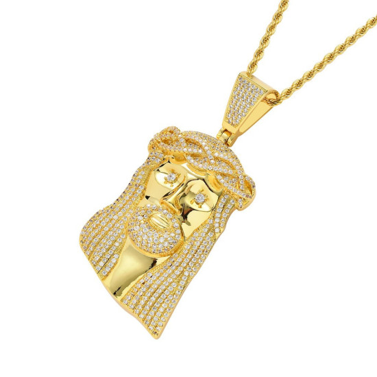 Hip Hop Lovely Head Pendant with 3mm Rope Chain