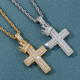 Iced Out Crown Cross Pendant with 3mm Rope Chain for Men