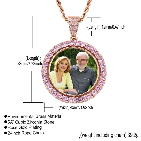 Customize Fashion Round Photos Double Side Pendant ( Send us Photo)