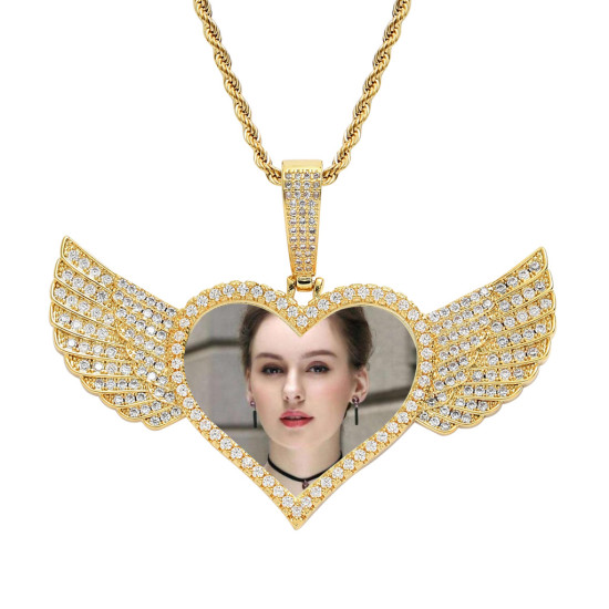 Fashion Love Wings Photos Pendant ( Send us Photo)