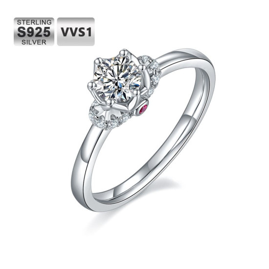 New Arrival 0.5 Carats VVS1 Moissanite Rings for Women