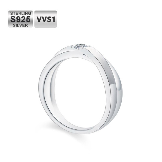 Fashion 0.20 Carats VVS1 Moissanite Men Ring 