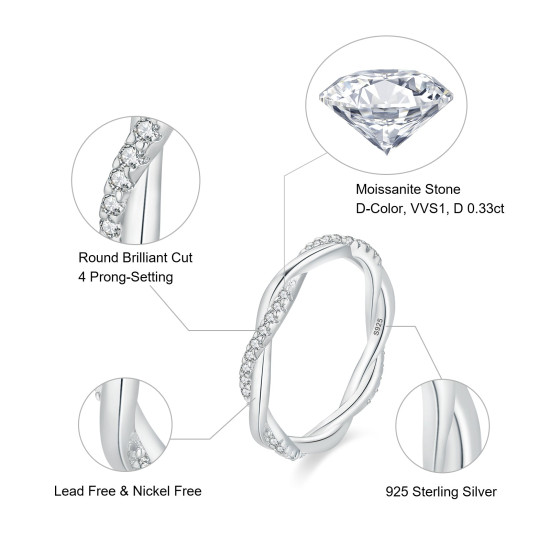 Iced 0.33 Carats VVS1 Moissanite Rings for Women