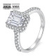 Chic 1.0 Carats Rectangle VVS1 Moissanite Rings for Women