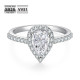 Glamorous 1.0 Carats Drop-shaped VVS1 Moissanite Rings for Women