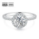 Iced Round 1.0 Carats VVS1 Moissanite Rings for Women