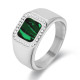 Modern Square Malachite Mens Ring