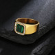 Modern Square Malachite Mens Ring