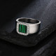 Modern Square Malachite Mens Ring