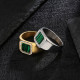 Modern Square Malachite Mens Ring