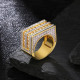 Gorgeous Double Rows Princess Cut CZ Diamond Mens Rings