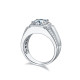 Sterling Silver 3.0 Carats VVS1 Moissanite Men Ring