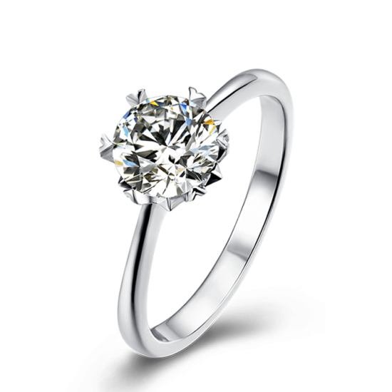 Simple 1.0 Carats Sterling Silver VVS1 Moissanite Rings