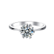 Simple 1.0 Carats Sterling Silver VVS1 Moissanite Rings