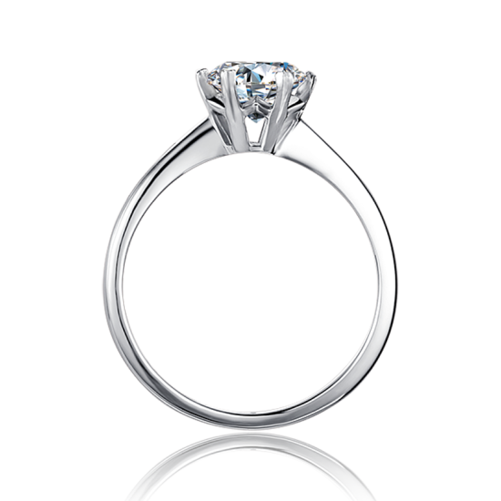 Simple 1.0 Carats Sterling Silver VVS1 Moissanite Rings