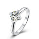 Crystal 1.0 Carats Sterling Silver VVS1 Moissanite Rings