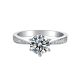 Dale 1.0 Carats Sterling Silver VVS1 Moissanite Rings