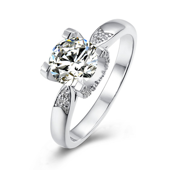 Daphne 1.0 Carats Sterling Silver VVS1 Womens Moissanite Rings