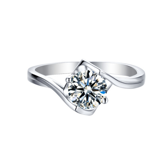 Deanna fasion1.0 Carats Sterling Silver Womens Moissanite Rings