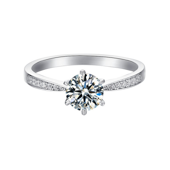 Dolores Chic 1.0 Carats Sterling Silver VVS1 Moissanite Rings