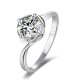 Alexia Glamorous Women 1.0 Carats Sterling Silver VVS1 Moissanite Rings