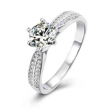 Edith 1.0 Carats Sterling Silver VVS1 Moissanite Rings for Women