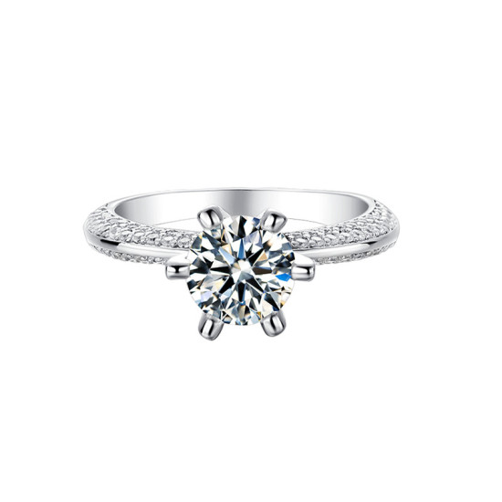 Eileen Chic 1.0 Carats Sterling Silver VVS1 Moissanite Rings