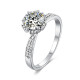 Eleanore Women 1.0 Carats Sterling Silver VVS1 Moissanite Rings