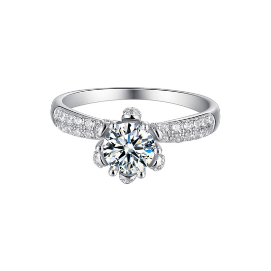 Ella Cool 1.0 Carats Sterling Silver VVS1 Moissanite Rings