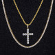 Jewelry Set Iced Out Mens Cross Pendant With Tennis Chain and Rope Chain