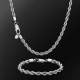 6mm Mens Stainless Steel Rope Chain and Bracelet Set