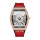 Fashion Frank Barrel Leath Watch With White Chassis