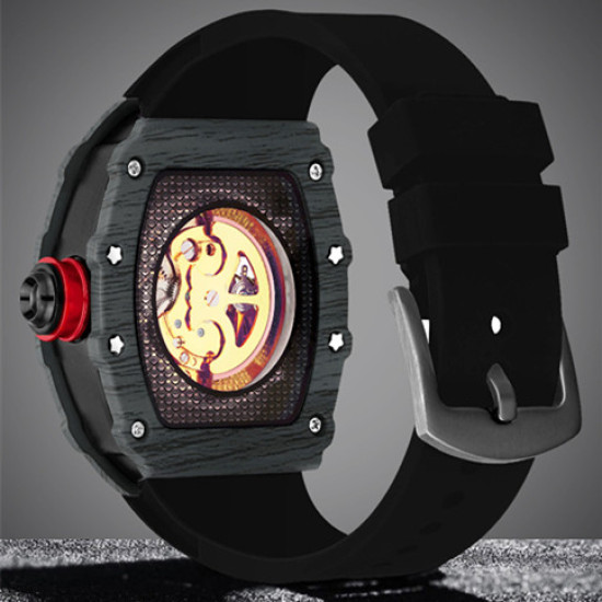 Automatic Mechanical Waterproof  Watch with Silicone Strap for Men