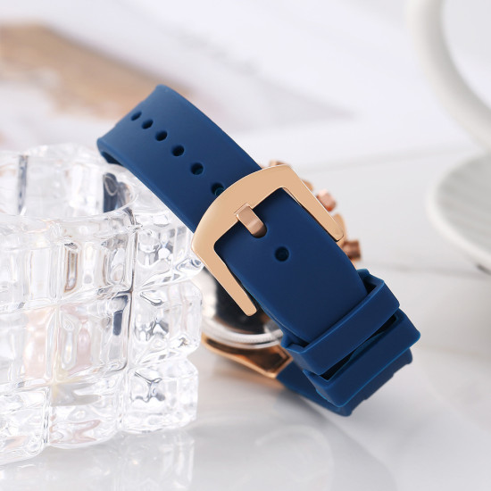 Cool Baguette Cut Women Watch with Silicone Strap
