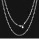 Iceforall 3mm Micro Stainless Steel Cuban Link Chain with Lobster Clasp