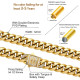 12mm Miami Stainless Steel Cuban Link Chain with Diamond Clasp 