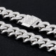 12mm Hip Hop Iced Out Cuban Link Necklace in White Gold